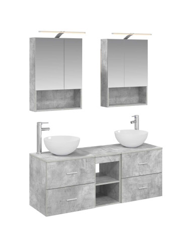 Set di mobili per il bagno 5 pcs Grigio Cemento
