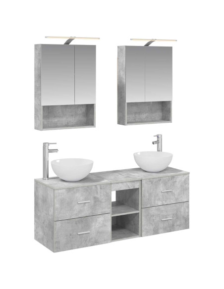 Set di mobili per il bagno 5 pcs Grigio Cemento