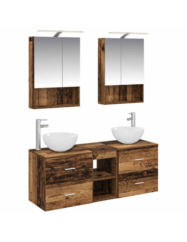 Set di mobili per il bagno 5 pcs Legno antico