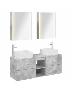Set di mobili per il bagno 5 pcs Grigio Cemento