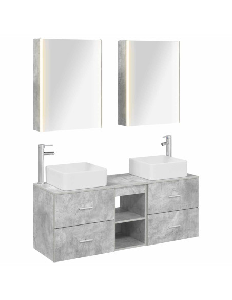 Set di mobili per il bagno 5 pcs Grigio Cemento