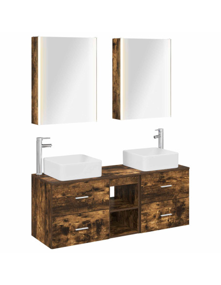 Set di mobili per il bagno 5 pcs Rovere Fumo