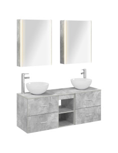 Set di mobili per il bagno 5 pcs Grigio Cemento