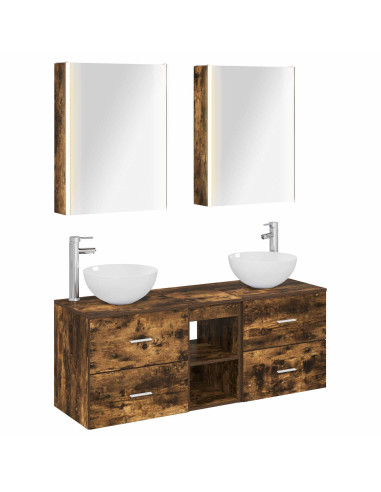 Set di mobili per il bagno 5 pcs Rovere Fumo