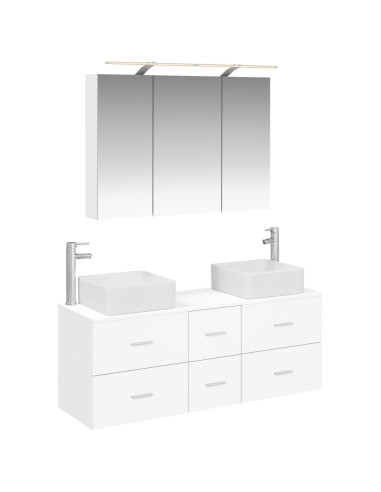 Set di mobili per il bagno 4 pcs Bianco