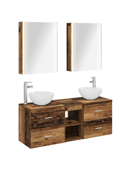 Set di mobili per il bagno 5 pcs Legno antico