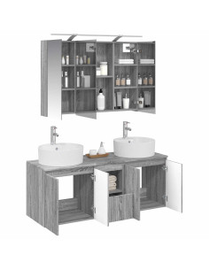Set di Armadi da Bagno 4 pcs Sonoma grigio Legno ingegnerizzato 2