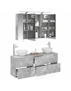 Set di mobili per il bagno 4 pcs Grigio Cemento 2