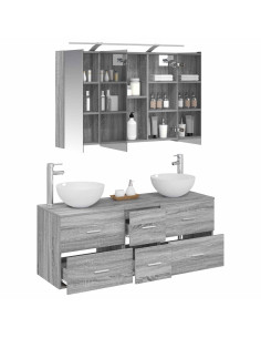 Set di mobili per il bagno 4 pcs Sonoma grigio 2