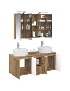 Set di Armadi da Bagno 4 pcs Rovere Artigianale 2