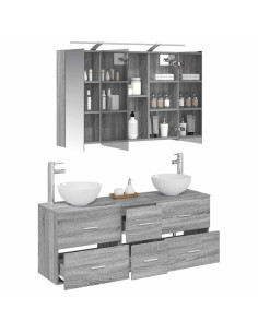 Set di mobili per il bagno 4 pcs Sonoma grigio 2