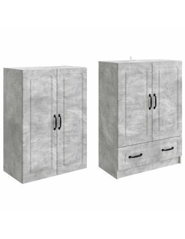Set di armadi 2 pcs Grigio Cemento Legno ingegnerizzato