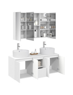 Set di Armadi da Bagno 4 pcs Bianco Legno ingegnerizzato 2