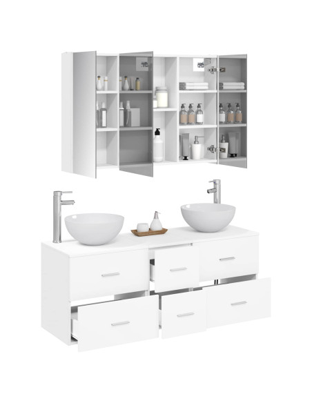 Set di mobili per il bagno 4 pcs Bianco