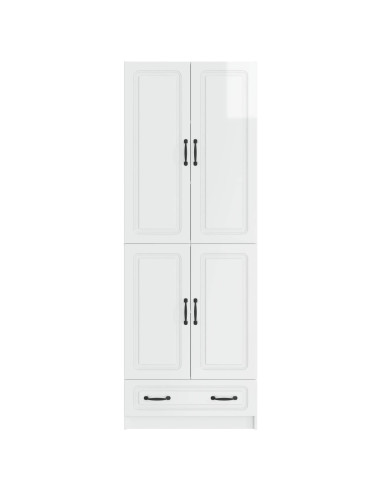 Set di armadi 2 pcs Bianco Lucido Legno ingegnerizzato