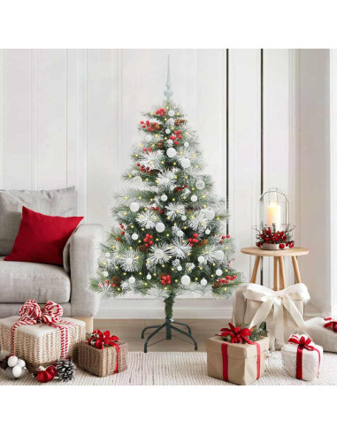Albero di Natale artificiale Verde e bianco 150 cm