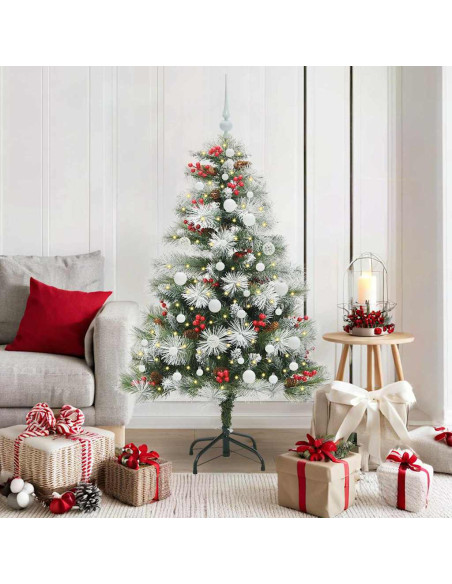 Albero di Natale artificiale Verde e bianco 150 cm