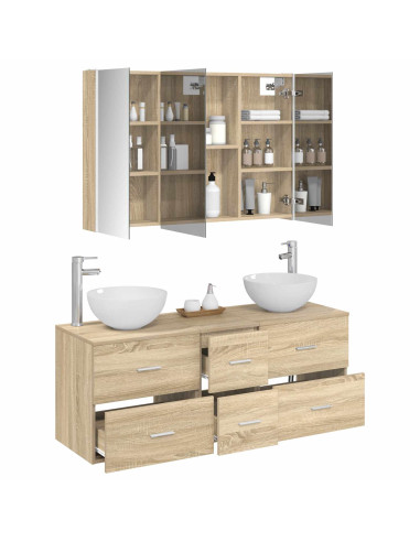 Set di mobili per il bagno 4 pcs Rovere Sonoma