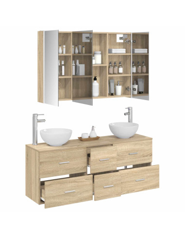 Set di mobili per il bagno 4 pcs Rovere Sonoma