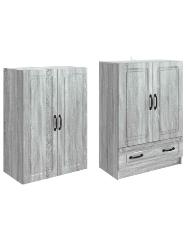 Set di armadi 2 pcs Sonoma grigio Legno ingegnerizzato