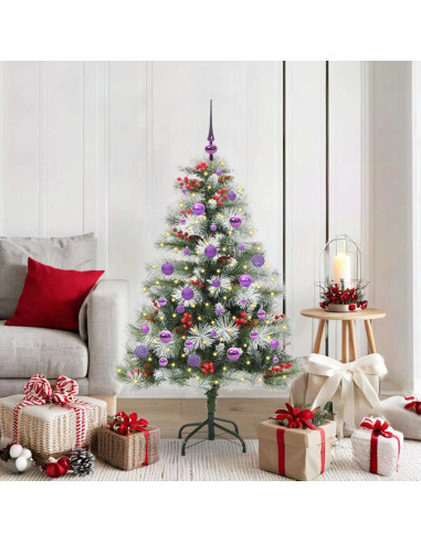 Albero di Natale artificiale Verde e bianco 150 cm