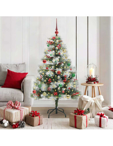 Albero di Natale artificiale Verde e bianco 150 cm