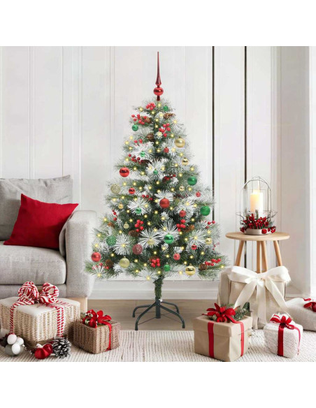 Albero di Natale artificiale Verde e bianco 150 cm