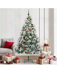 Albero di Natale artificiale Verde e bianco 210 cm