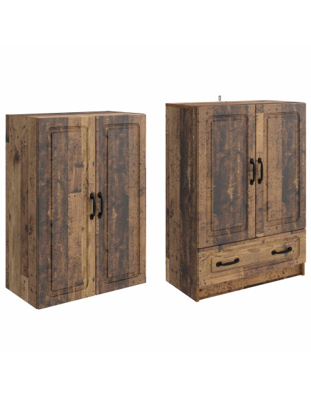 Set di armadi 2 pcs Legno antico Legno ingegnerizzato