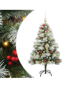 Albero di Natale artificiale Verde e bianco 150 cm 2