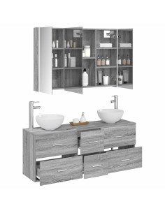 Set di mobili per il bagno 4 pcs Sonoma grigio 2