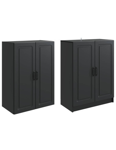 Set di armadi 2 pcs Nero Legno ingegnerizzato