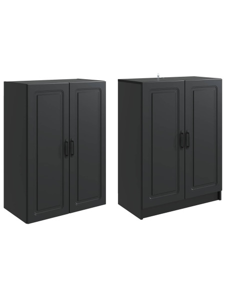 Set di armadi 2 pcs Nero Legno ingegnerizzato
