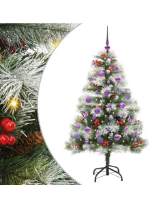 Albero di Natale artificiale Verde e bianco 150 cm 2