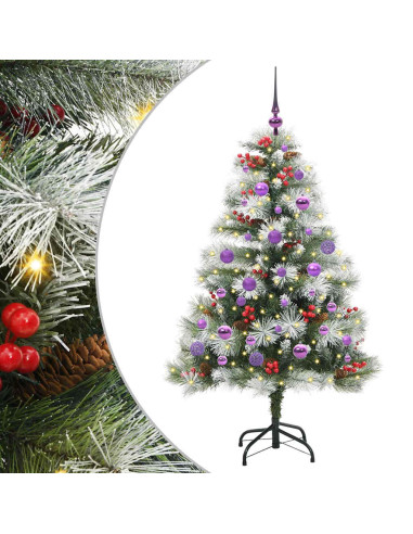 Albero di Natale artificiale Verde e bianco 150 cm