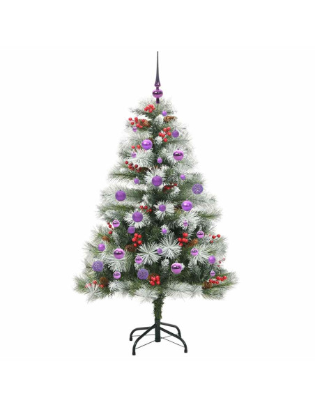 Albero di Natale artificiale Verde e bianco 150 cm