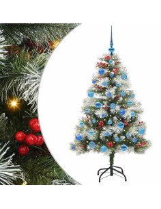 Albero di Natale artificiale Verde e bianco 150 cm 2