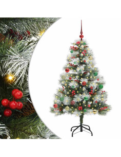 Albero di Natale artificiale Verde e bianco 150 cm 2