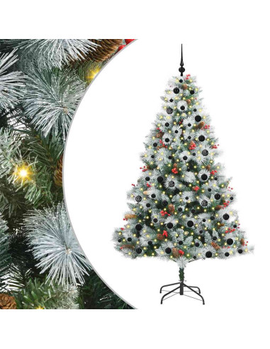 Albero di Natale artificiale Verde e bianco 210 cm