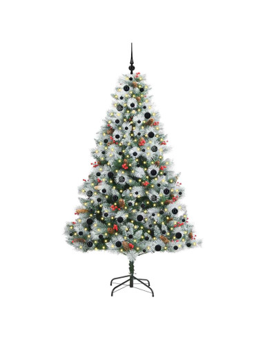 Albero di Natale artificiale Verde e bianco 210 cm