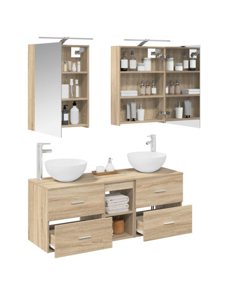 Set di mobili per il bagno 5 pcs Rovere Sonoma
