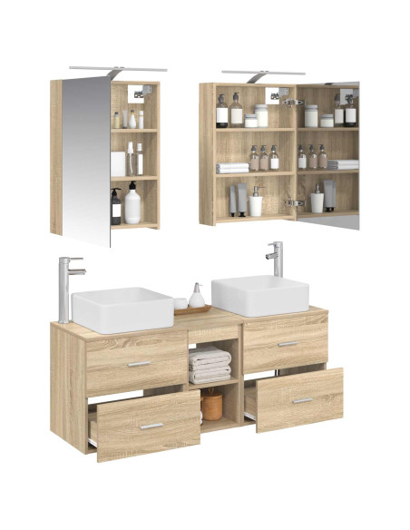 Set di mobili per il bagno 5 pcs Rovere Sonoma