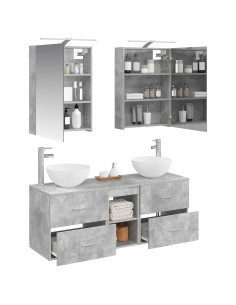 Set di mobili per il bagno 5 pcs Grigio Cemento 2