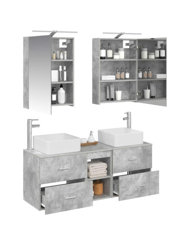 Set di mobili per il bagno 5 pcs Grigio Cemento