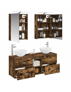 Set di mobili per il bagno 5 pcs Rovere Fumo 2