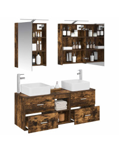 Set di mobili per il bagno 5 pcs Rovere Fumo 2