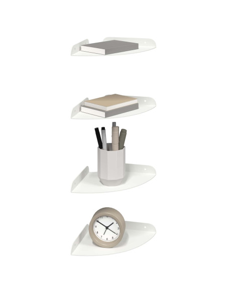 Mensola sospesa con lo scaffale 4 pcs Bianco 18 x 18 x 2 cm