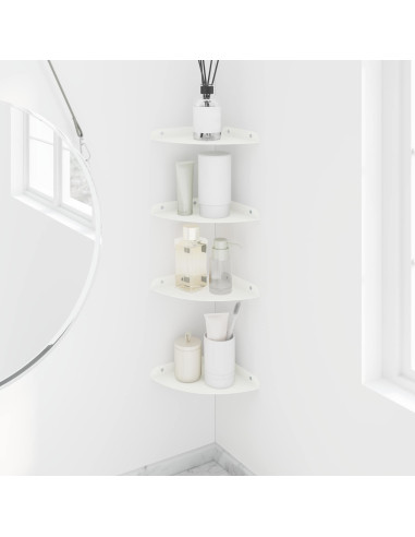 Mensola sospesa con lo scaffale 4 pcs Bianco 18 x 18 x 2 cm