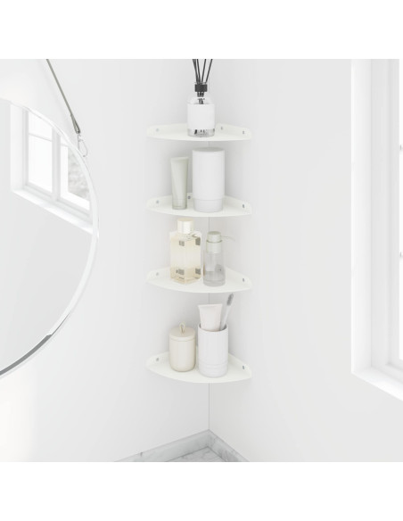 Mensola sospesa con lo scaffale 4 pcs Bianco 18 x 18 x 2 cm