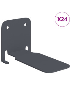 Mensola sospesa 24 pcs Antracite 6 x 10,8 x 6,6 cm 2